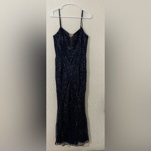 Dress the Population Navy Sequin Maxi Gown